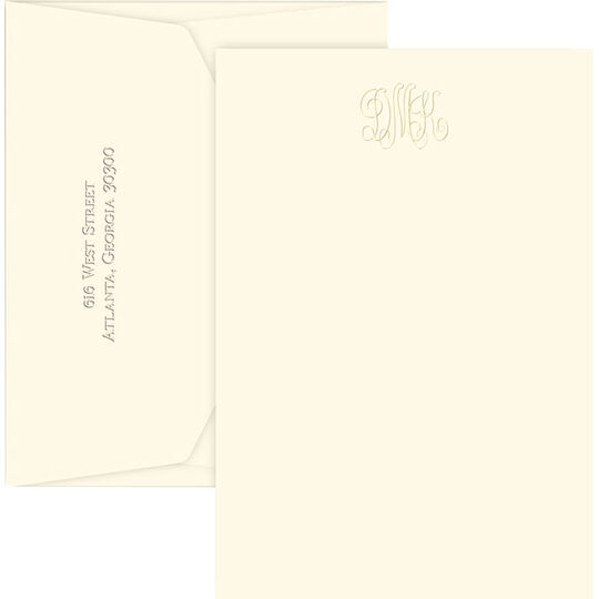 Traditional Monogram Letter Sheets - Embossed